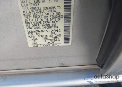 2006 Nissan Xterra S from USA, damaged, VIN 5N1AN08W36C522042